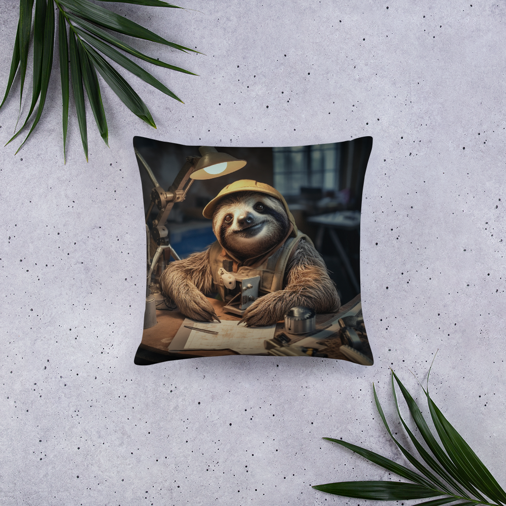 Sloth Engineer Basic Pillow