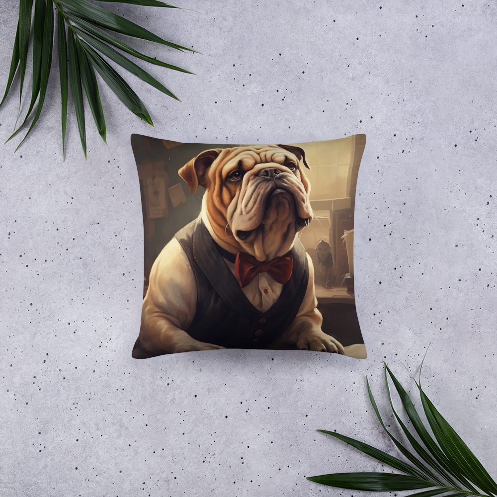 Bulldog Teacher Basic Pillow