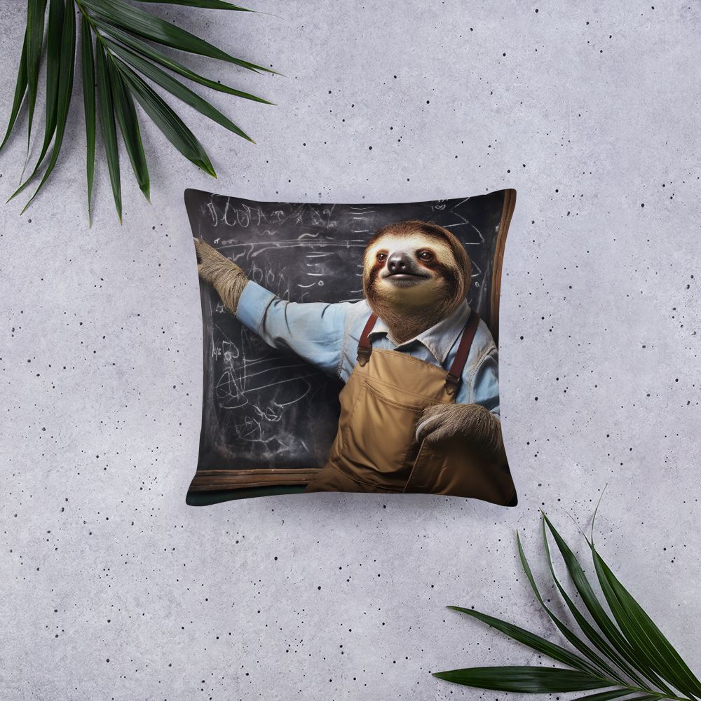 Sloth Teacher Basic Pillow