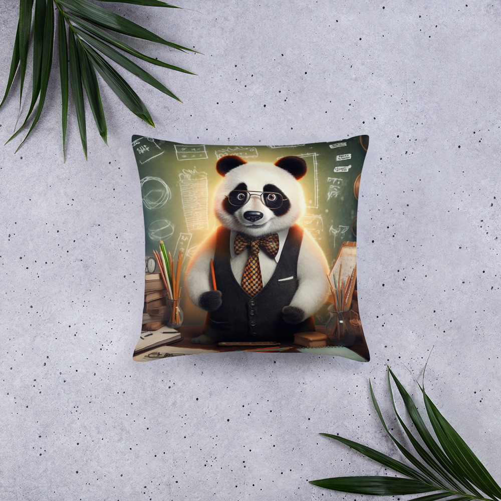 Panda Teacher Basic Pillow