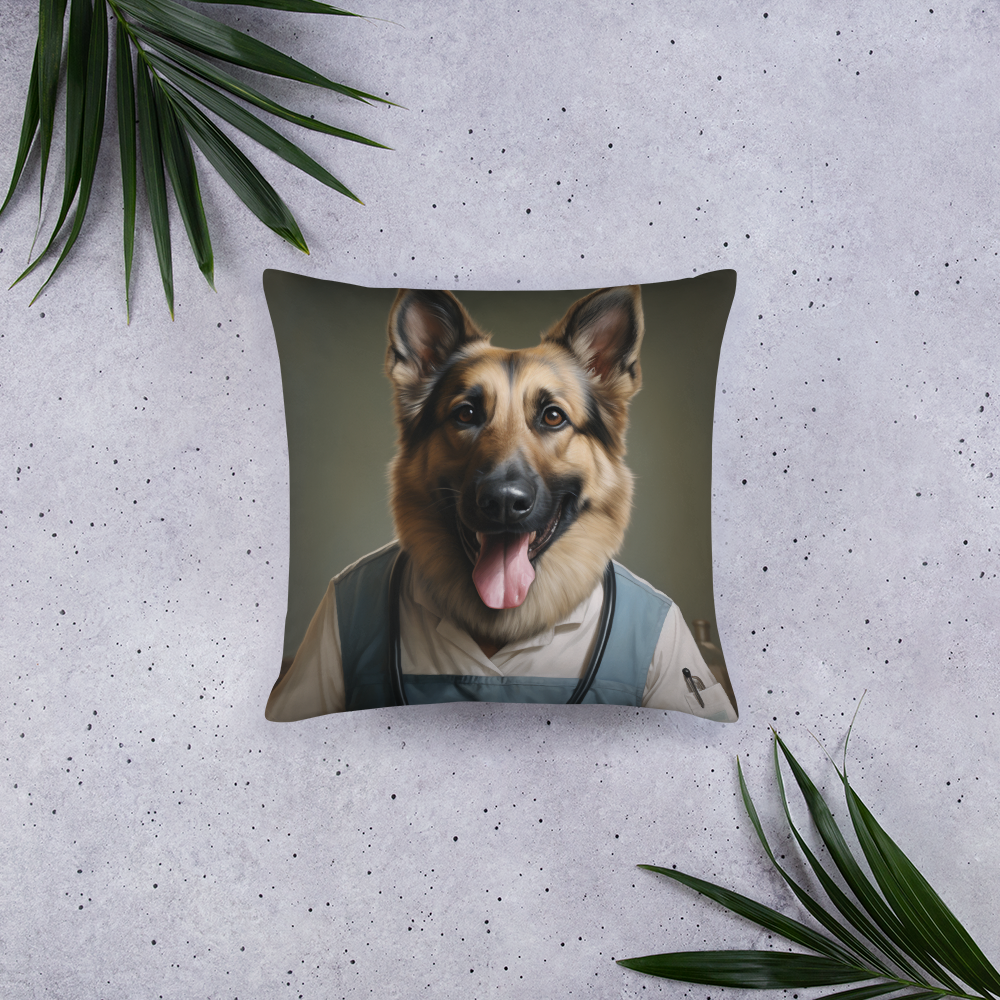 German Shepherd Nurse Basic Pillow