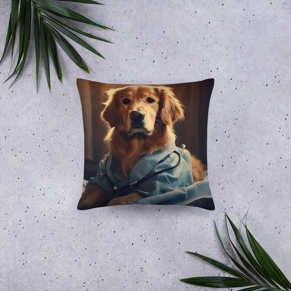 Golden Retriever Nurse Basic Pillow