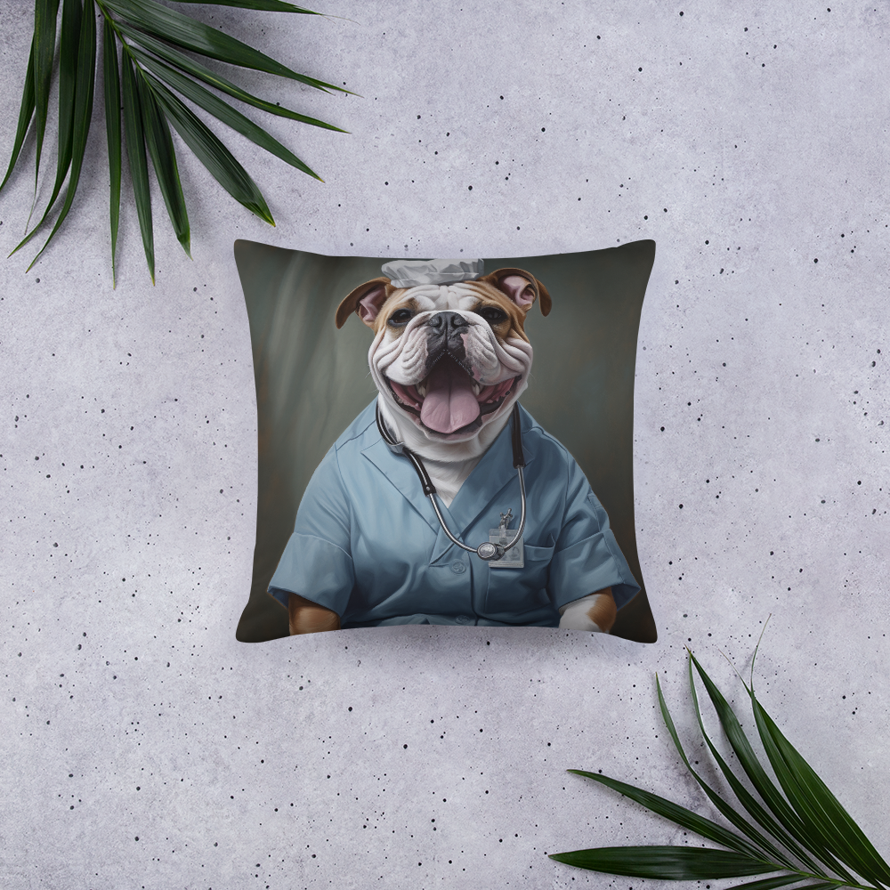 Bulldog Nurse Basic Pillow