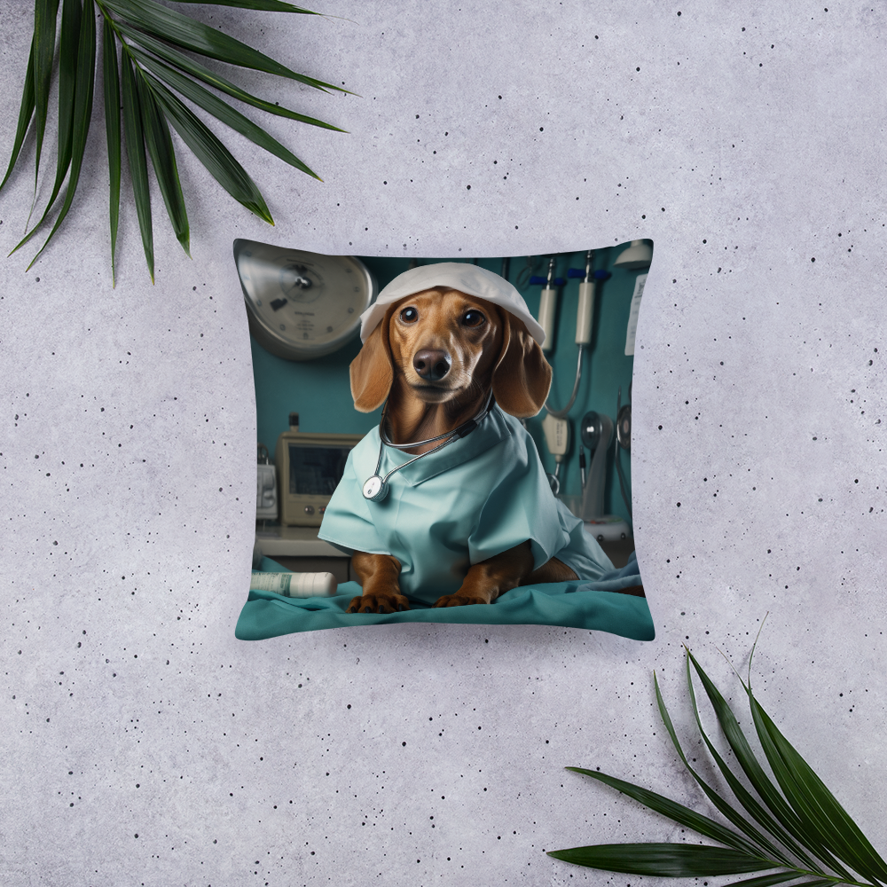 Dachshund Nurse Basic Pillow