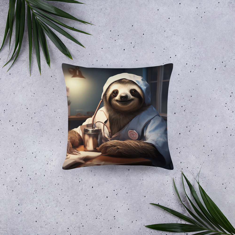 Sloth Nurse Basic Pillow