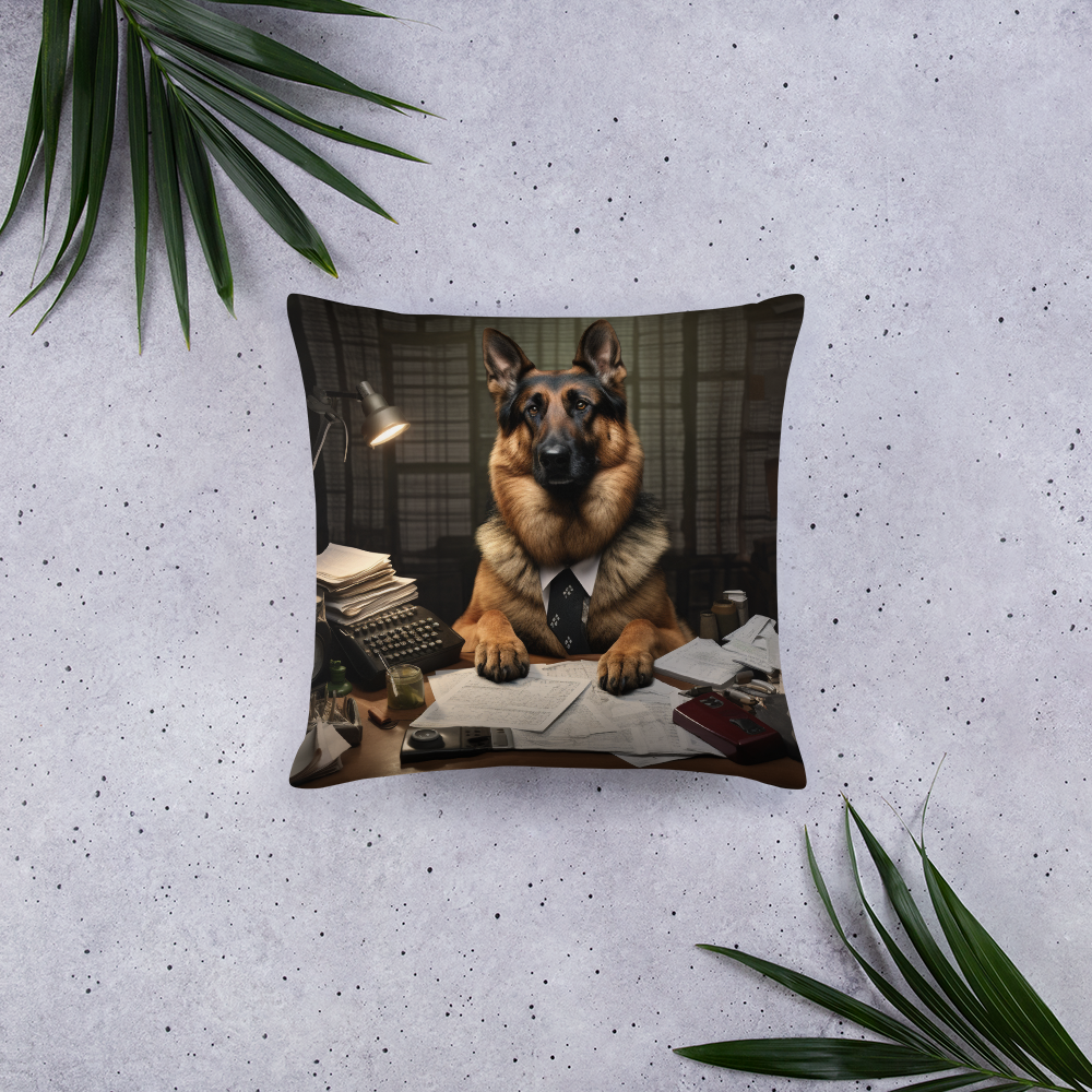 German Shepherd Accountant Basic Pillow