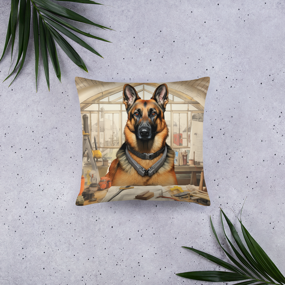 German Shepherd Architect Basic Pillow