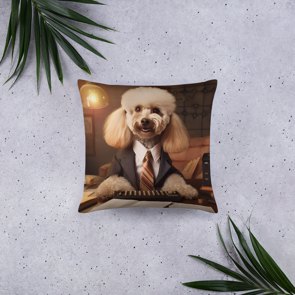 Poodle Accountant Basic Pillow