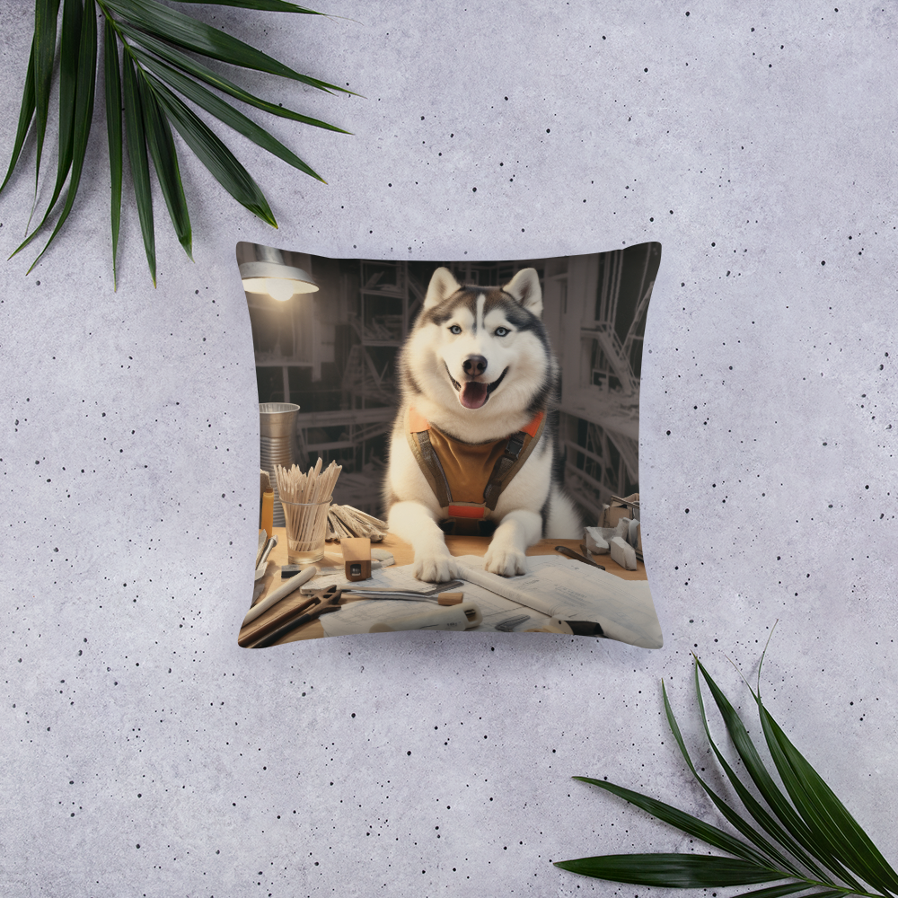 Siberian Husky Architect Basic Pillow