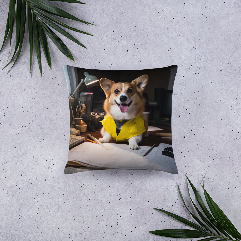 Pembroke Welsh Corgi Architect Basic Pillow