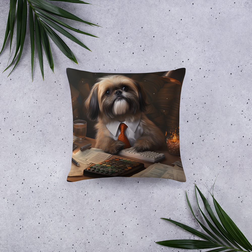 Shih Tzu Accountant Basic Pillow