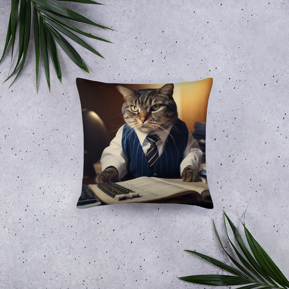 Domestic Shorthair Accountant Basic Pillow