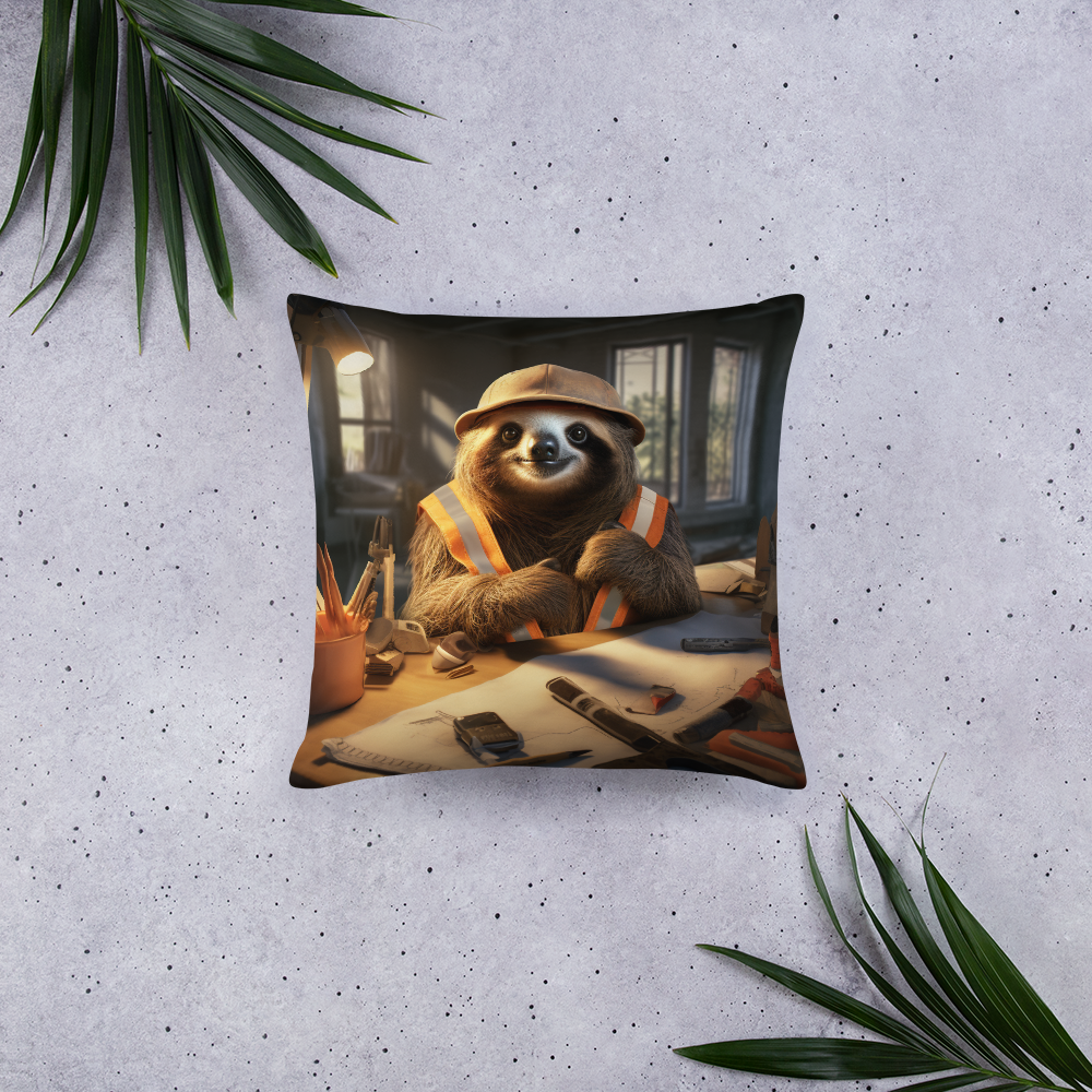 Sloth Architect Basic Pillow