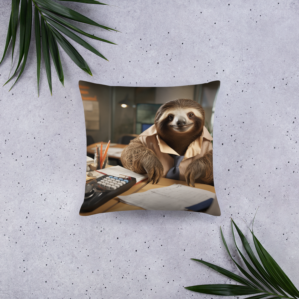 Sloth Accountant Basic Pillow