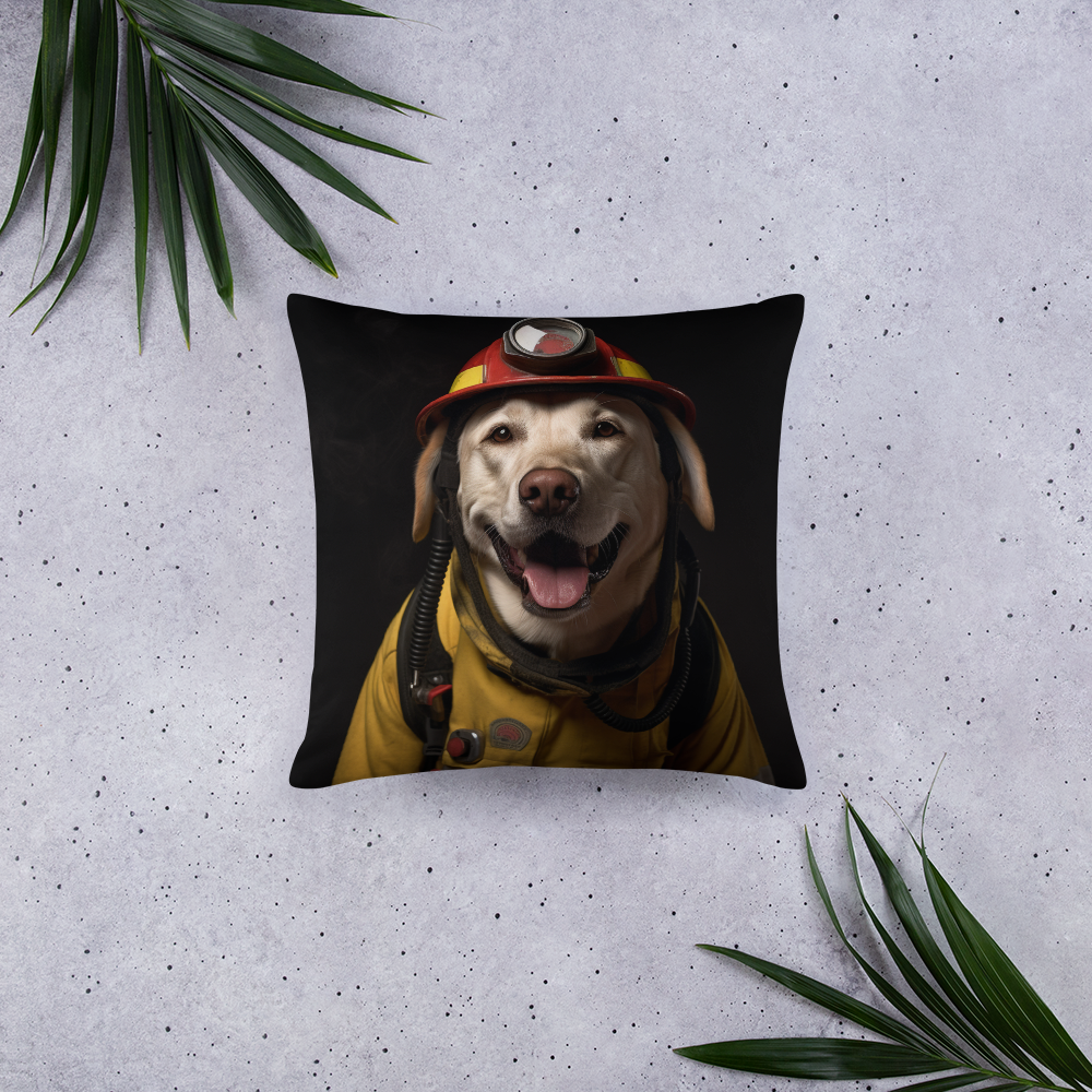 Labrador Retriever Firefighter Basic Pillow