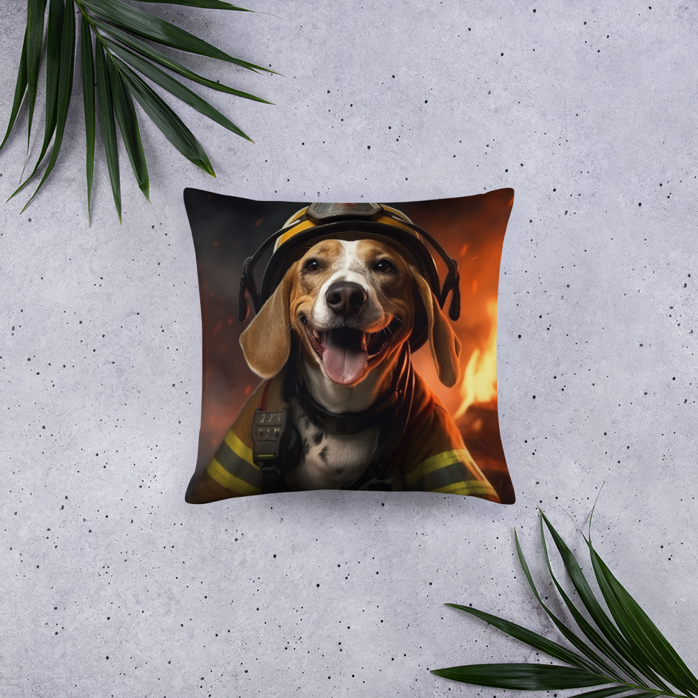 Beagle Firefighter Basic Pillow