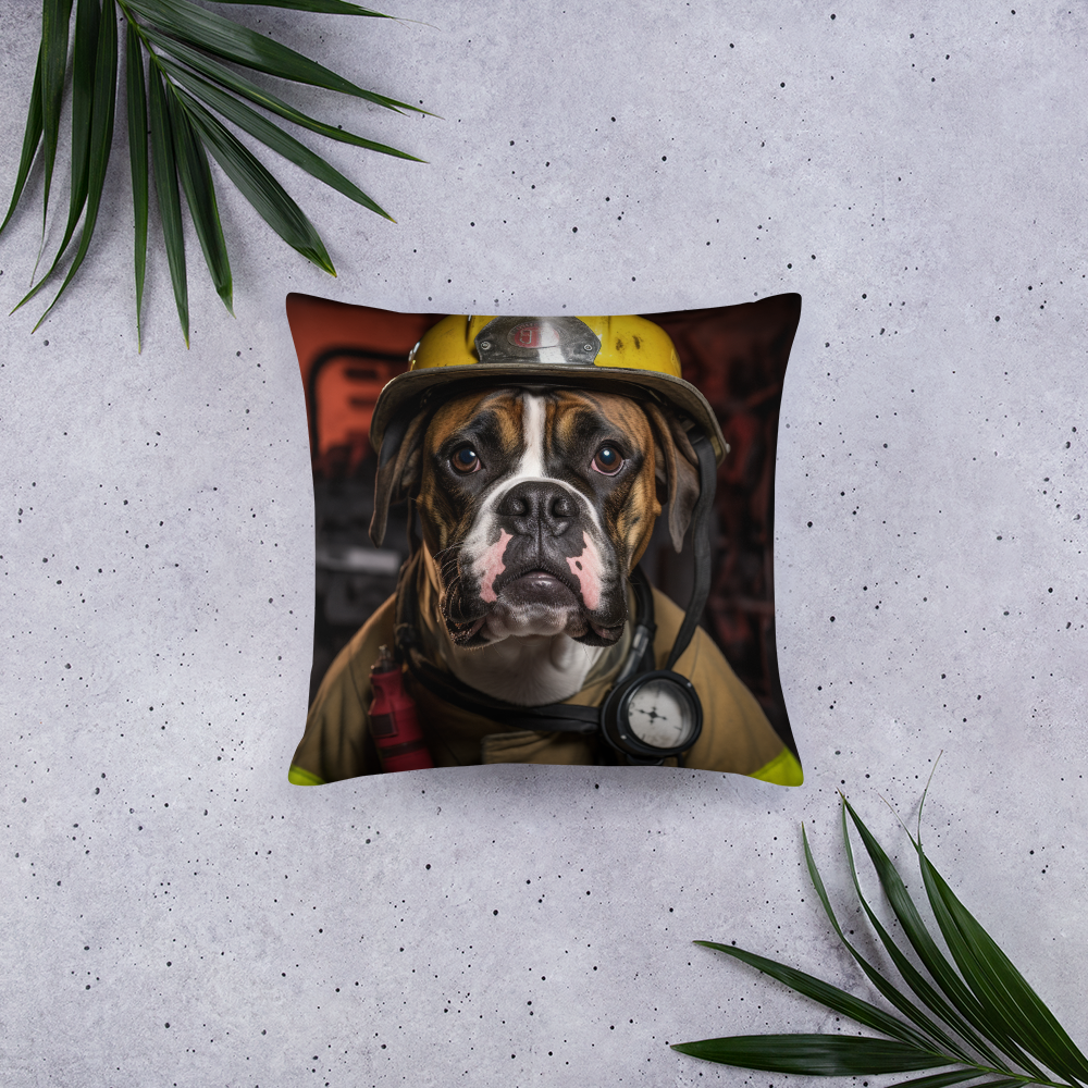 Boxer Firefighter Basic Pillow