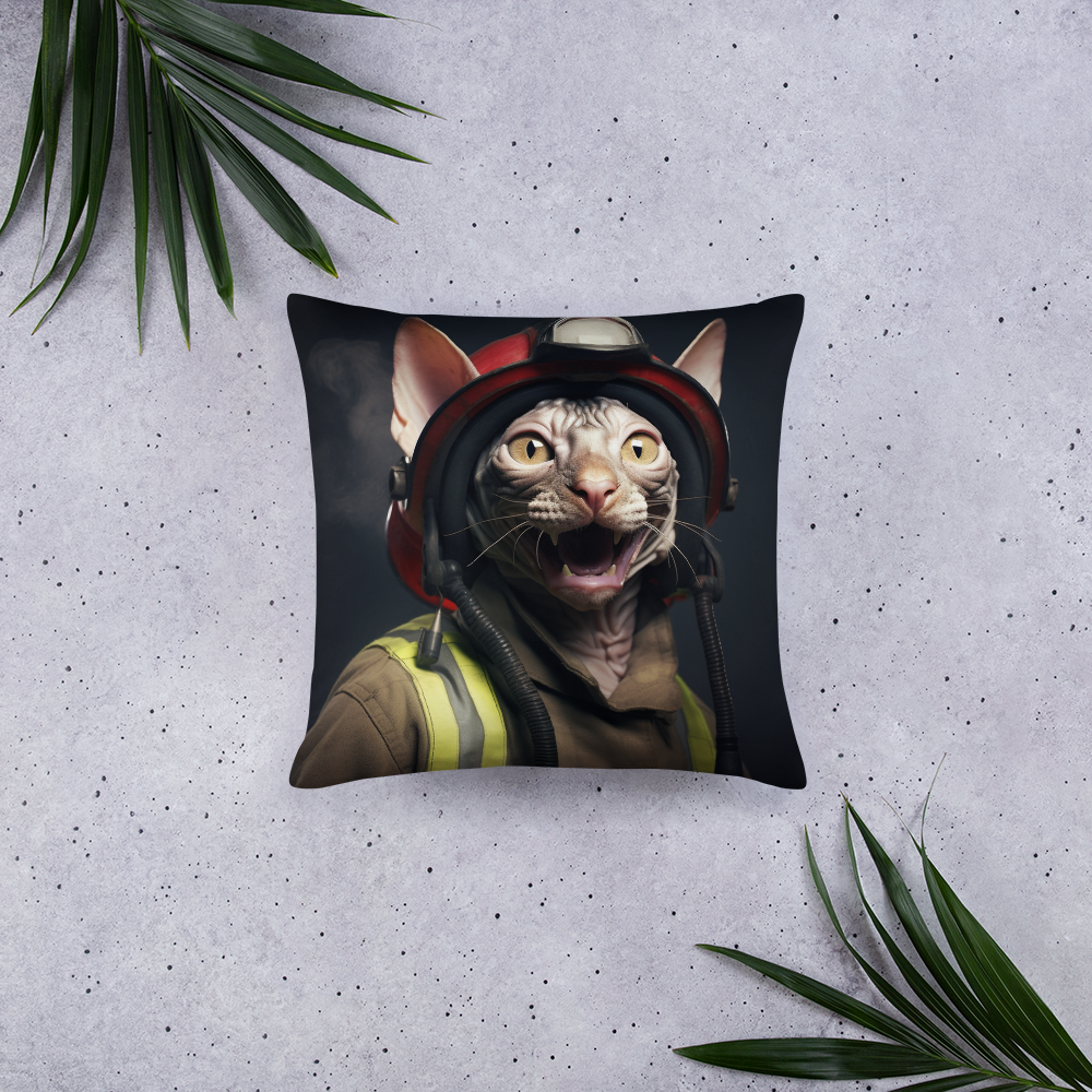 Sphynx Firefighter Basic Pillow