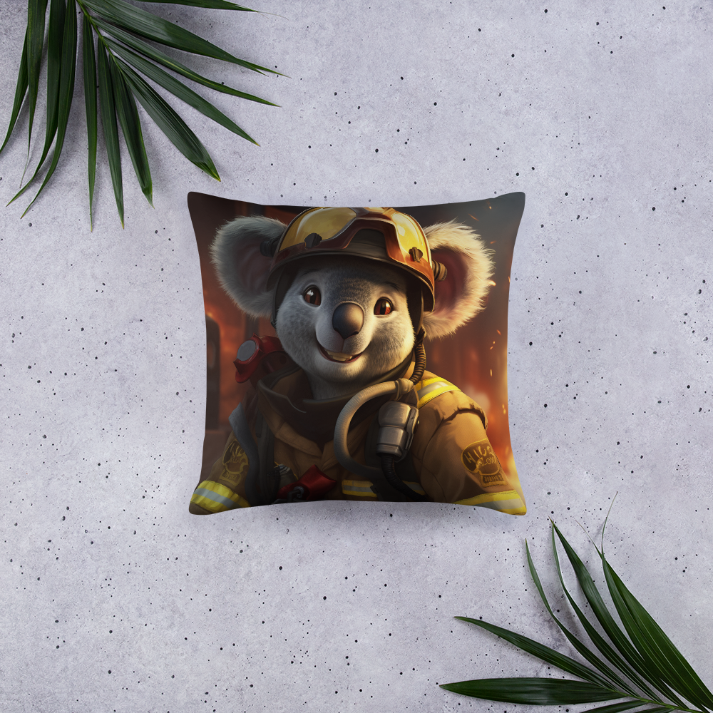 Koala Firefighter Basic Pillow