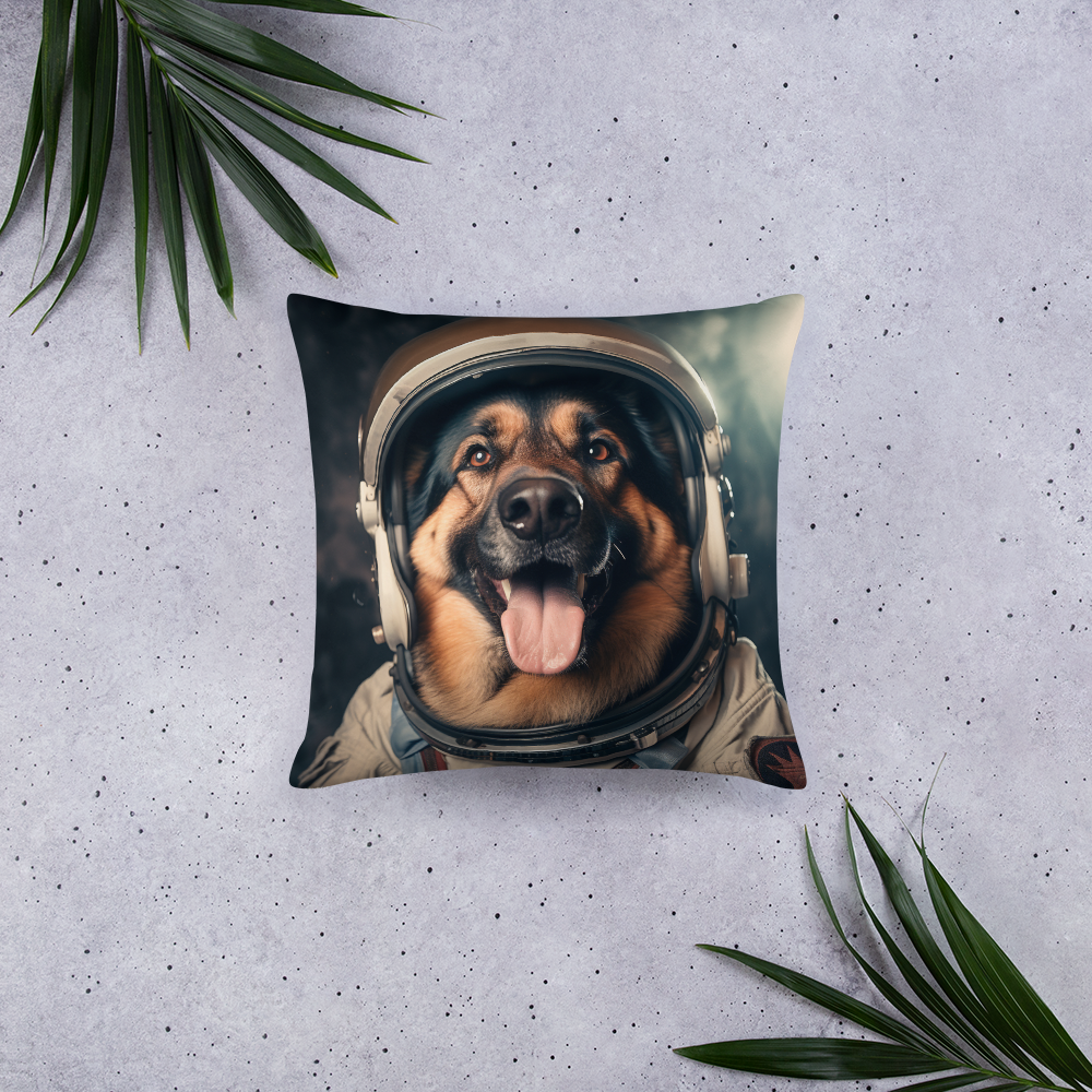 German Shepherd Astronaut Basic Pillow