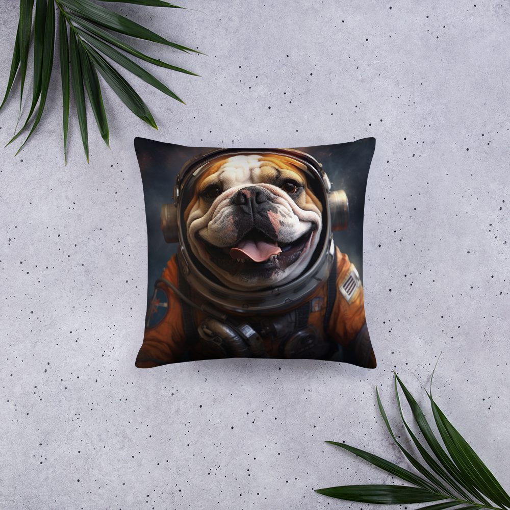 Bulldog Astronaut Basic Pillow