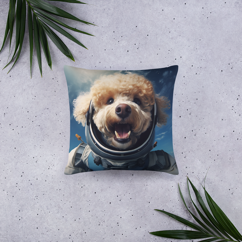 Poodle Astronaut Basic Pillow