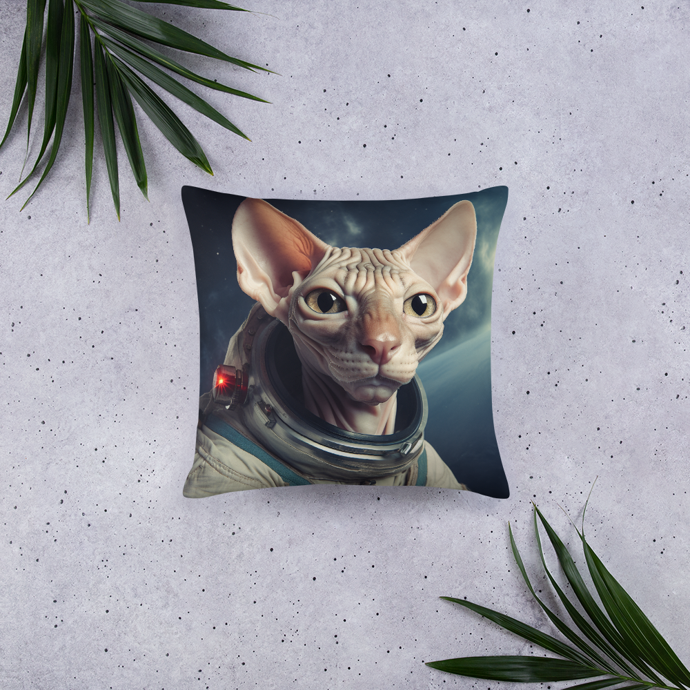 Sphynx Astronaut Basic Pillow