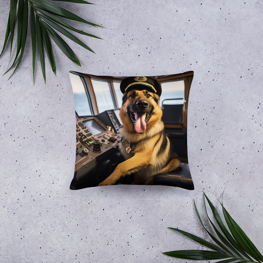 German Shepherd CruiseShipCaptain Basic Pillow