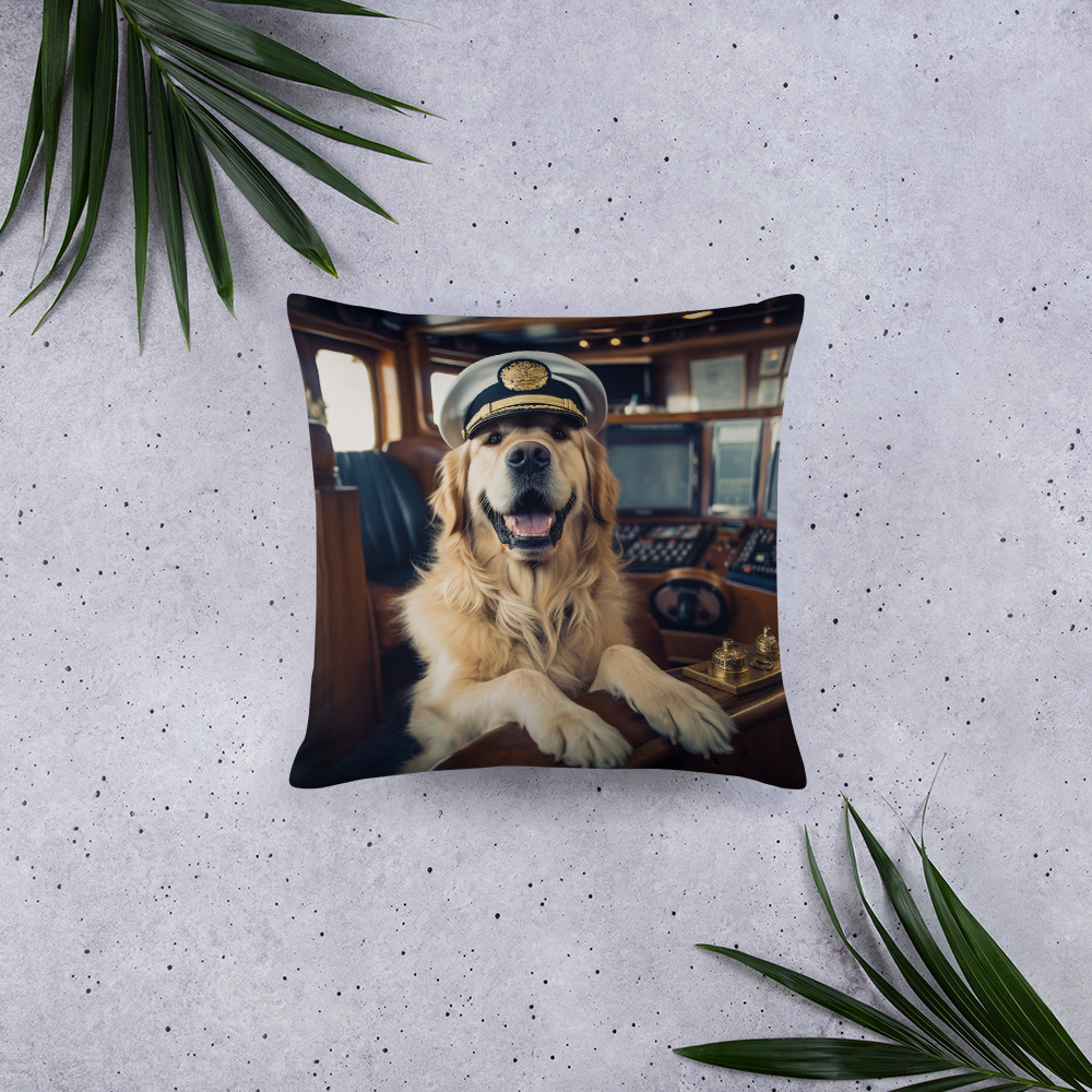 Golden Retriever CruiseShipCaptain Basic Pillow