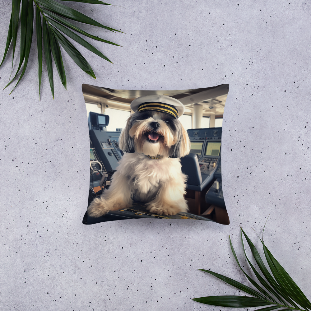 Shih Tzu CruiseShipCaptain Basic Pillow