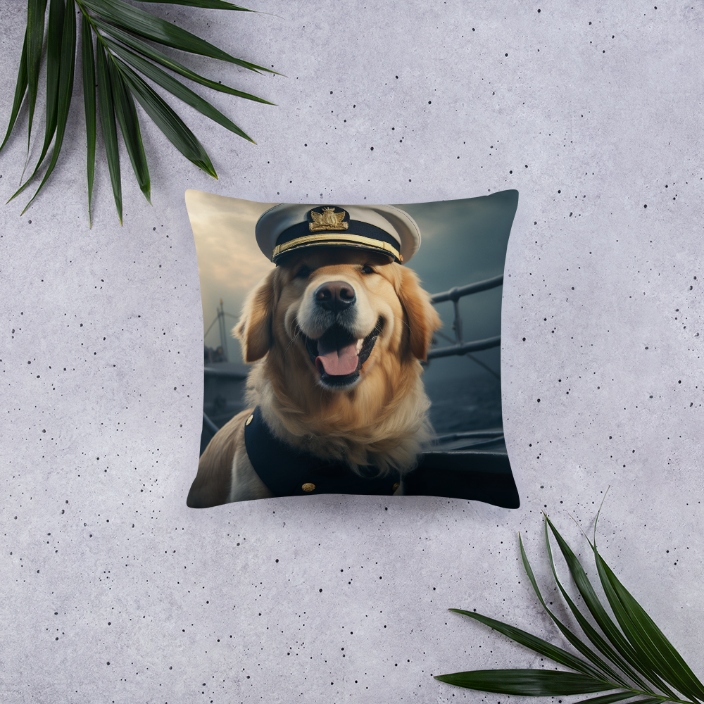 Golden Retriever NavyOfficer Basic Pillow