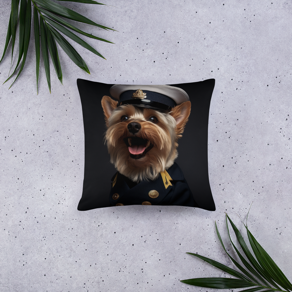 Yorkshire Terrier NavyOfficer Basic Pillow