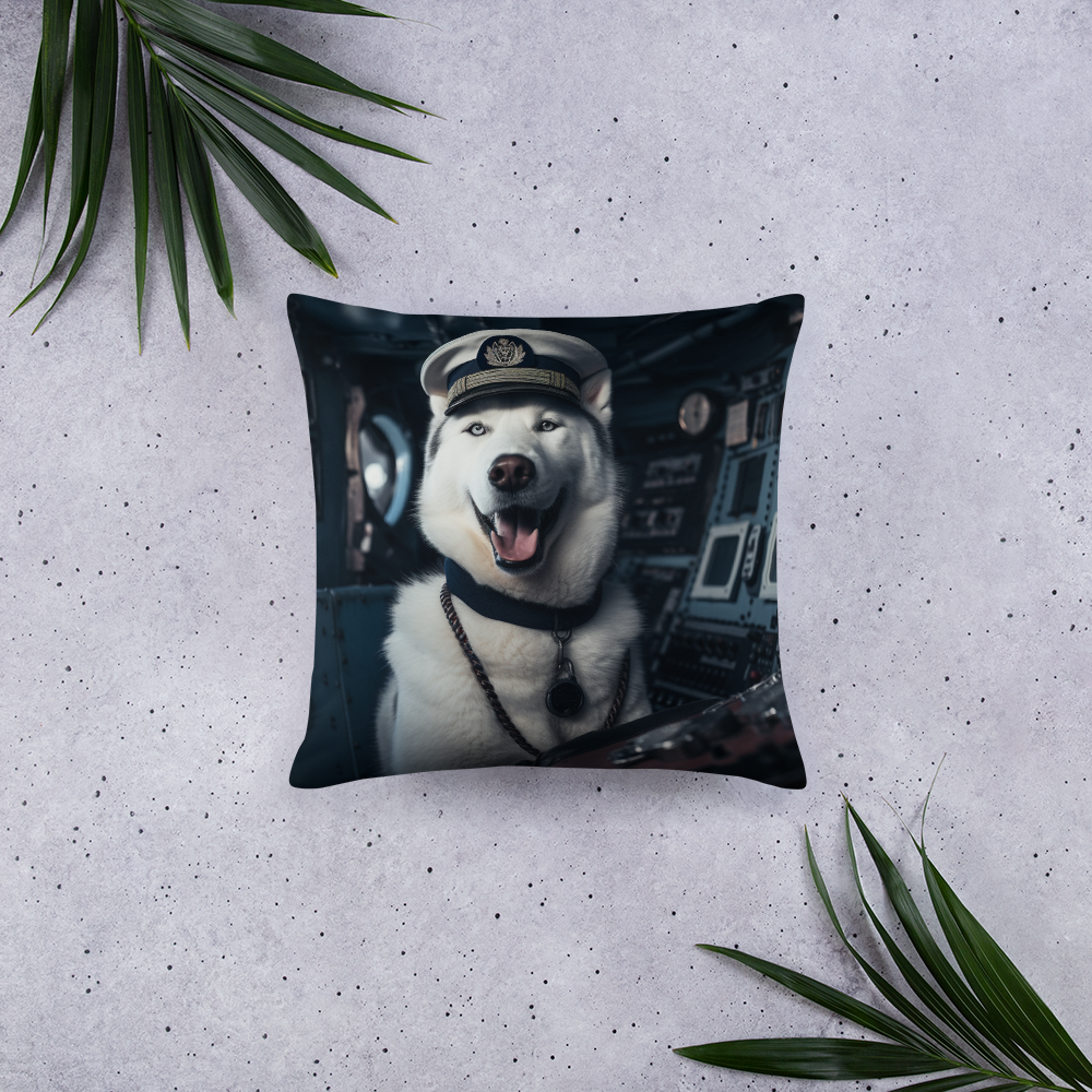 Siberian Husky NavyOfficer Basic Pillow