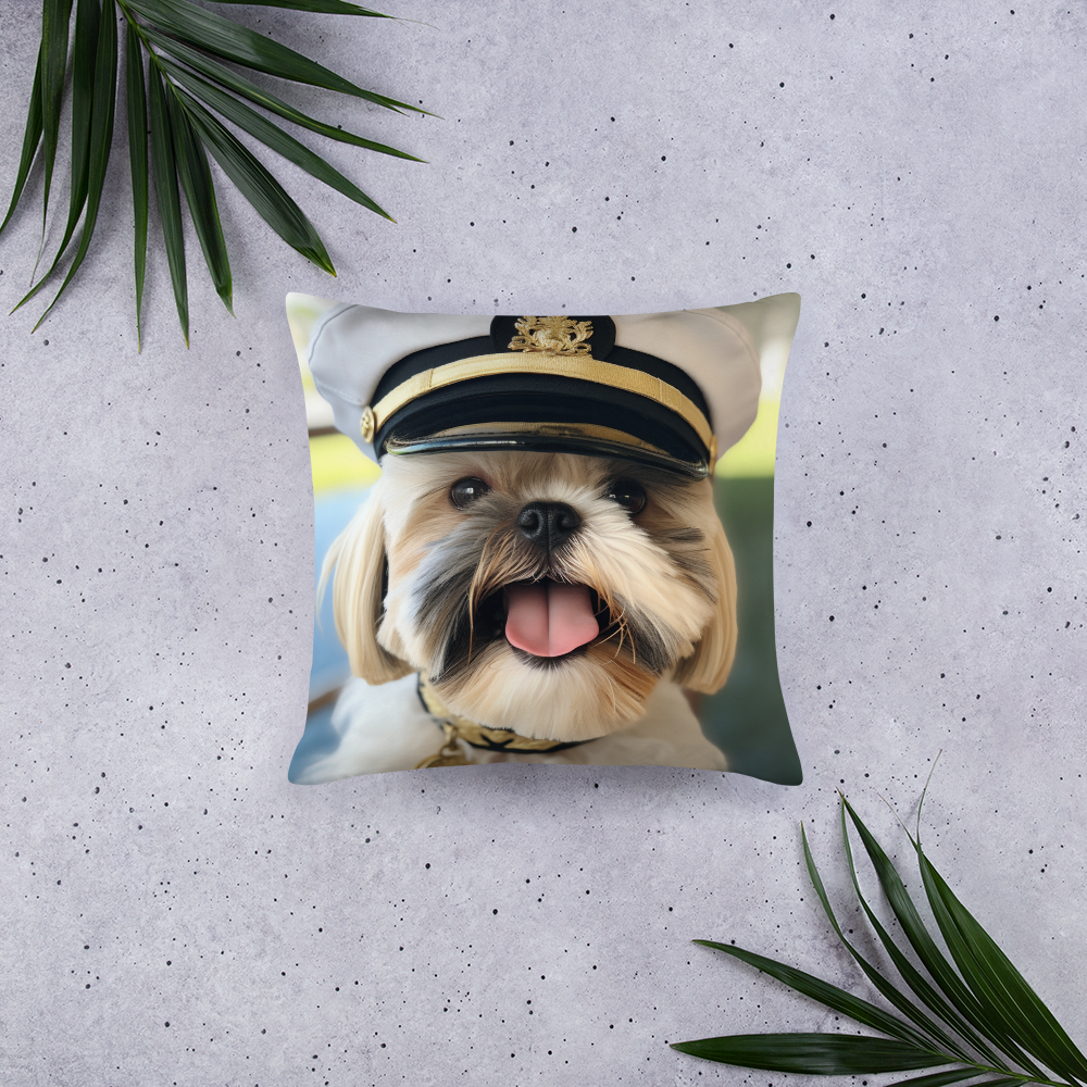 Shih Tzu NavyOfficer Basic Pillow