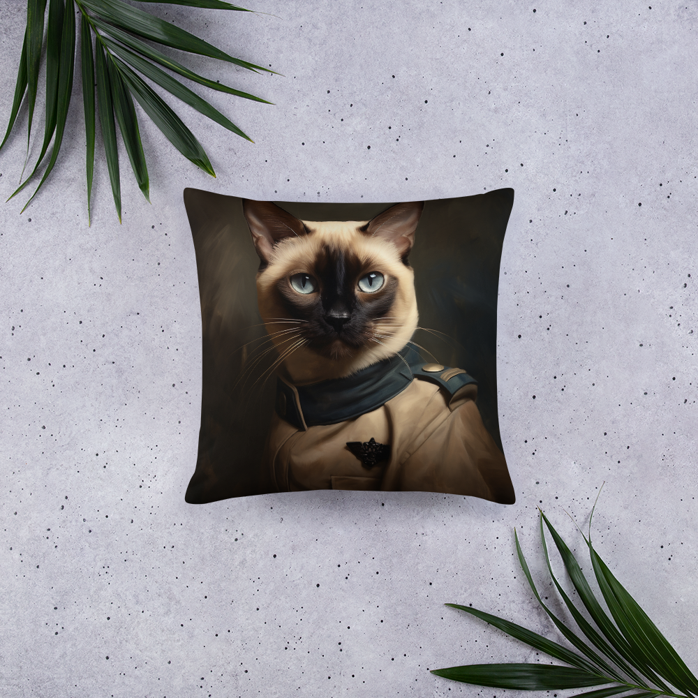 Siamese NavyOfficer Basic Pillow