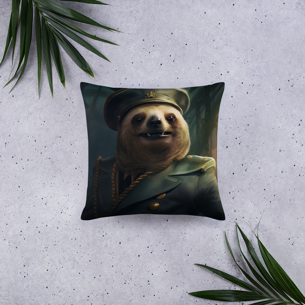 Sloth NavyOfficer Basic Pillow