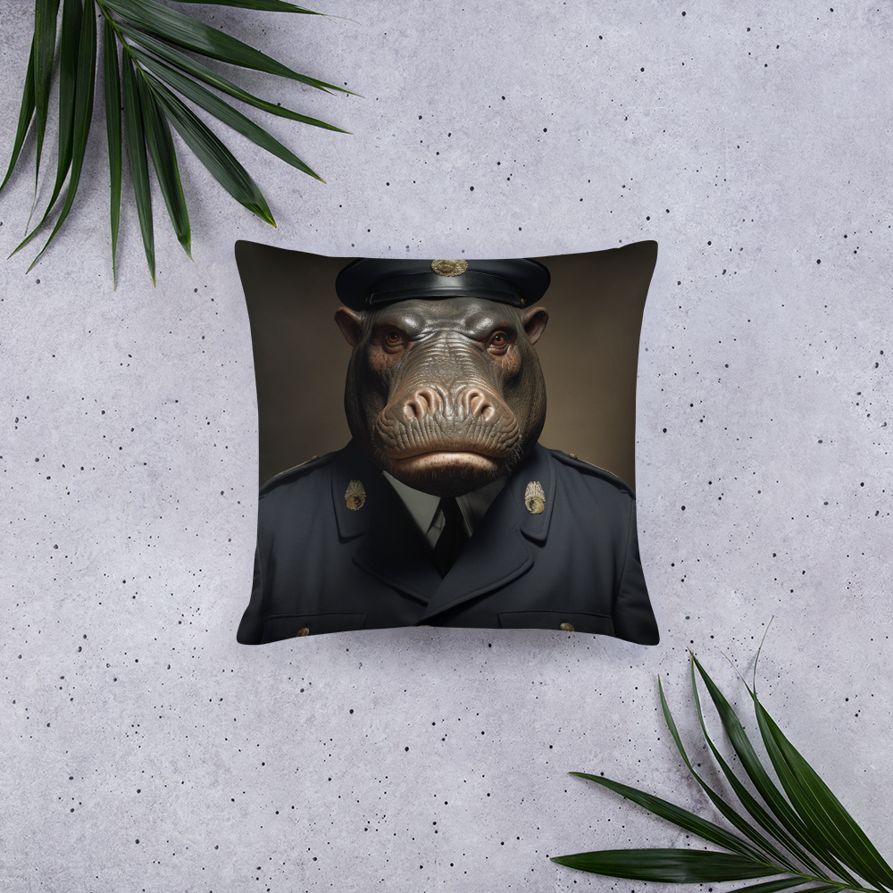 Hippo NavyOfficer Basic Pillow