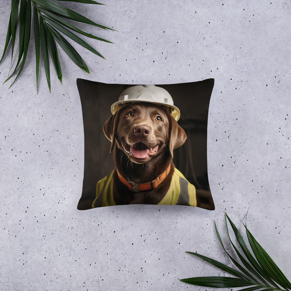 Labrador Retriever ConstructionWorker Basic Pillow