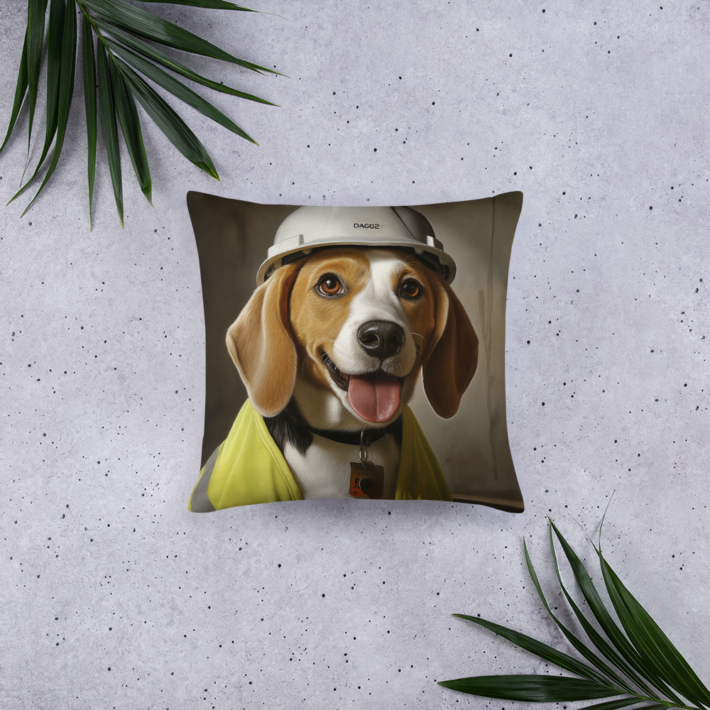 Beagle ConstructionWorker Basic Pillow