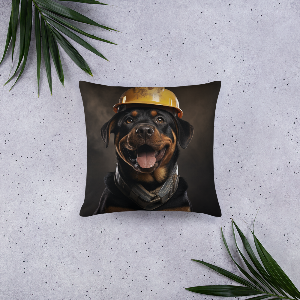 Rottweiler ConstructionWorker Basic Pillow