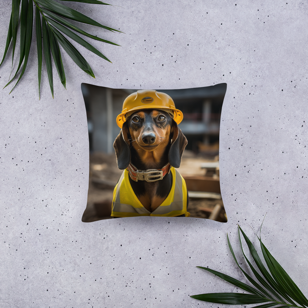 Dachshund ConstructionWorker Basic Pillow