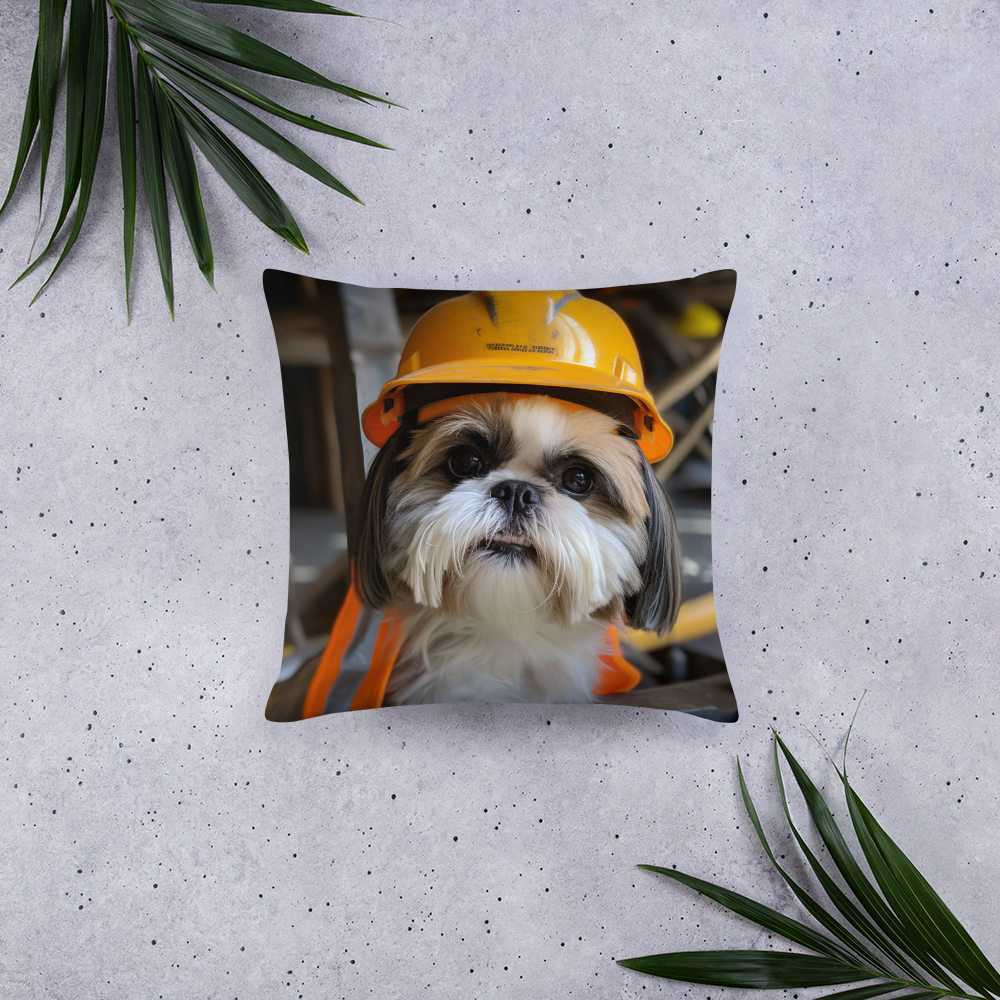 Shih Tzu ConstructionWorker Basic Pillow