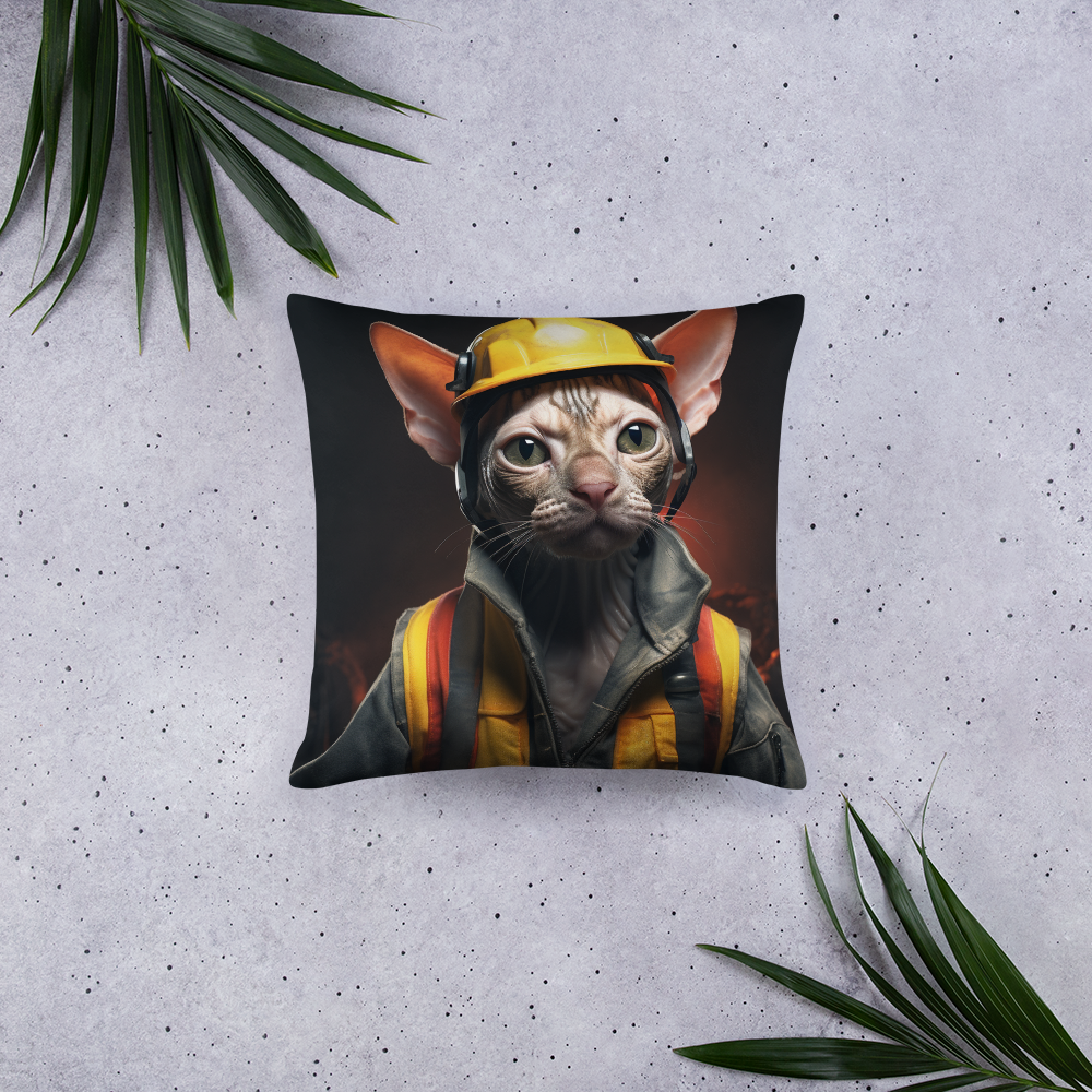 Sphynx ConstructionWorker Basic Pillow