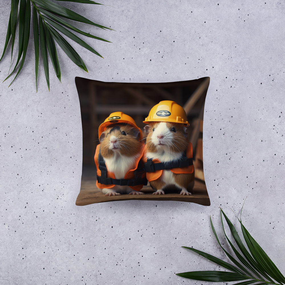 Guinea Pigs ConstructionWorker Basic Pillow