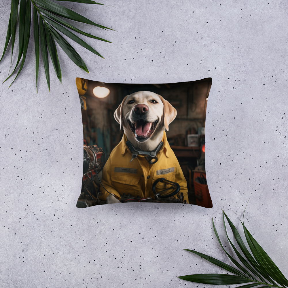 Labrador Retriever AutoMechanic Basic Pillow