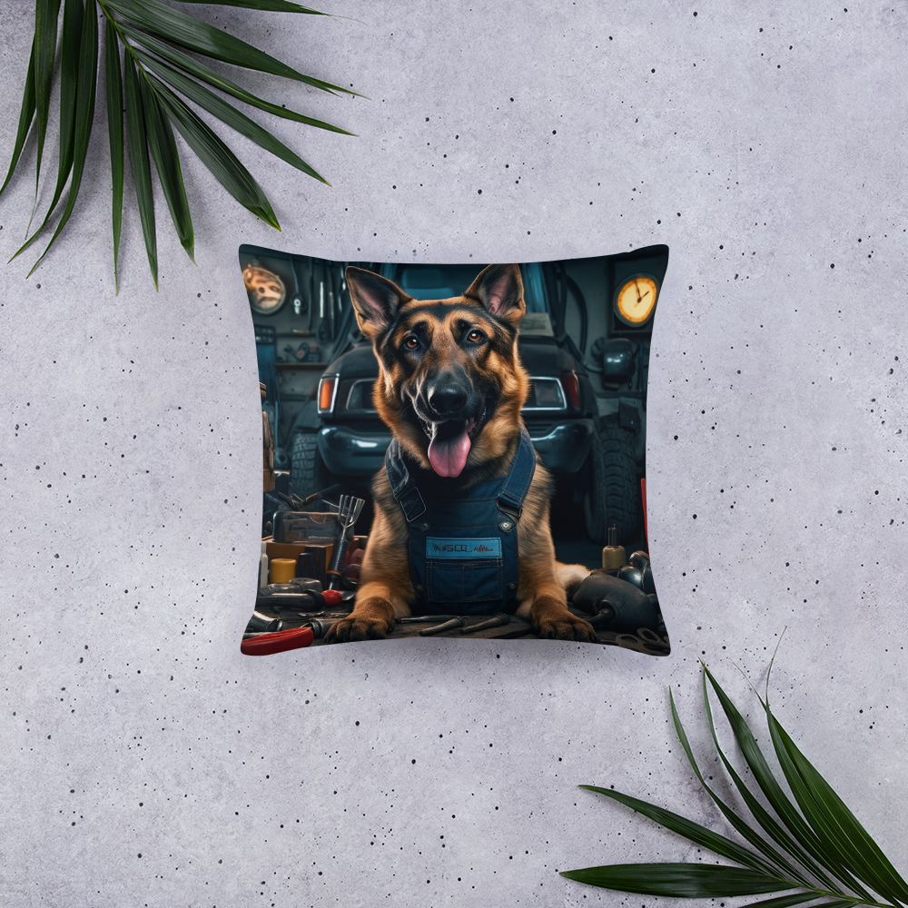 German Shepherd AutoMechanic Basic Pillow