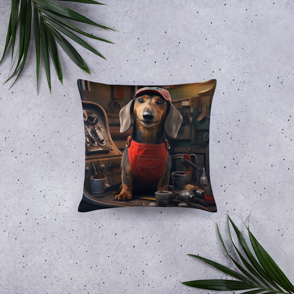 Dachshund AutoMechanic Basic Pillow