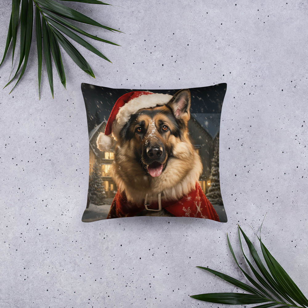 German Shepherd Christmas Basic Pillow