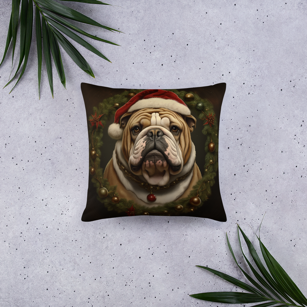 Bulldog Christmas Basic Pillow