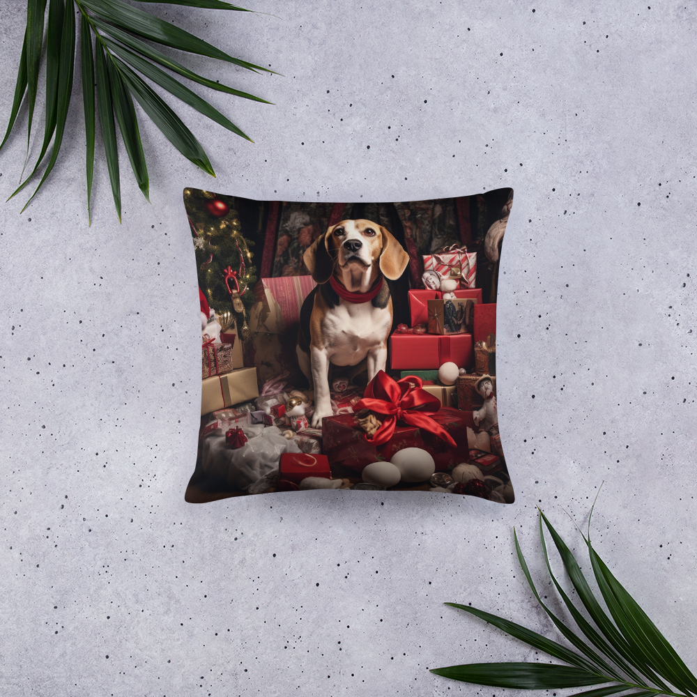 Beagle Christmas Basic Pillow